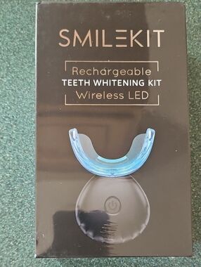 SMILEKIT Rechargeable Teeth Whitening Kit - Blue LED Mouthpiece (Black)
